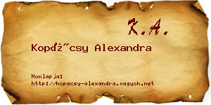 Kopácsy Alexandra névjegykártya