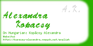 alexandra kopacsy business card