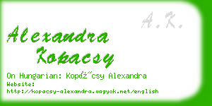 alexandra kopacsy business card